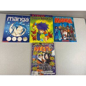 How To Draw Manga Books Lot Of 3 And One Naruto Magazine USED